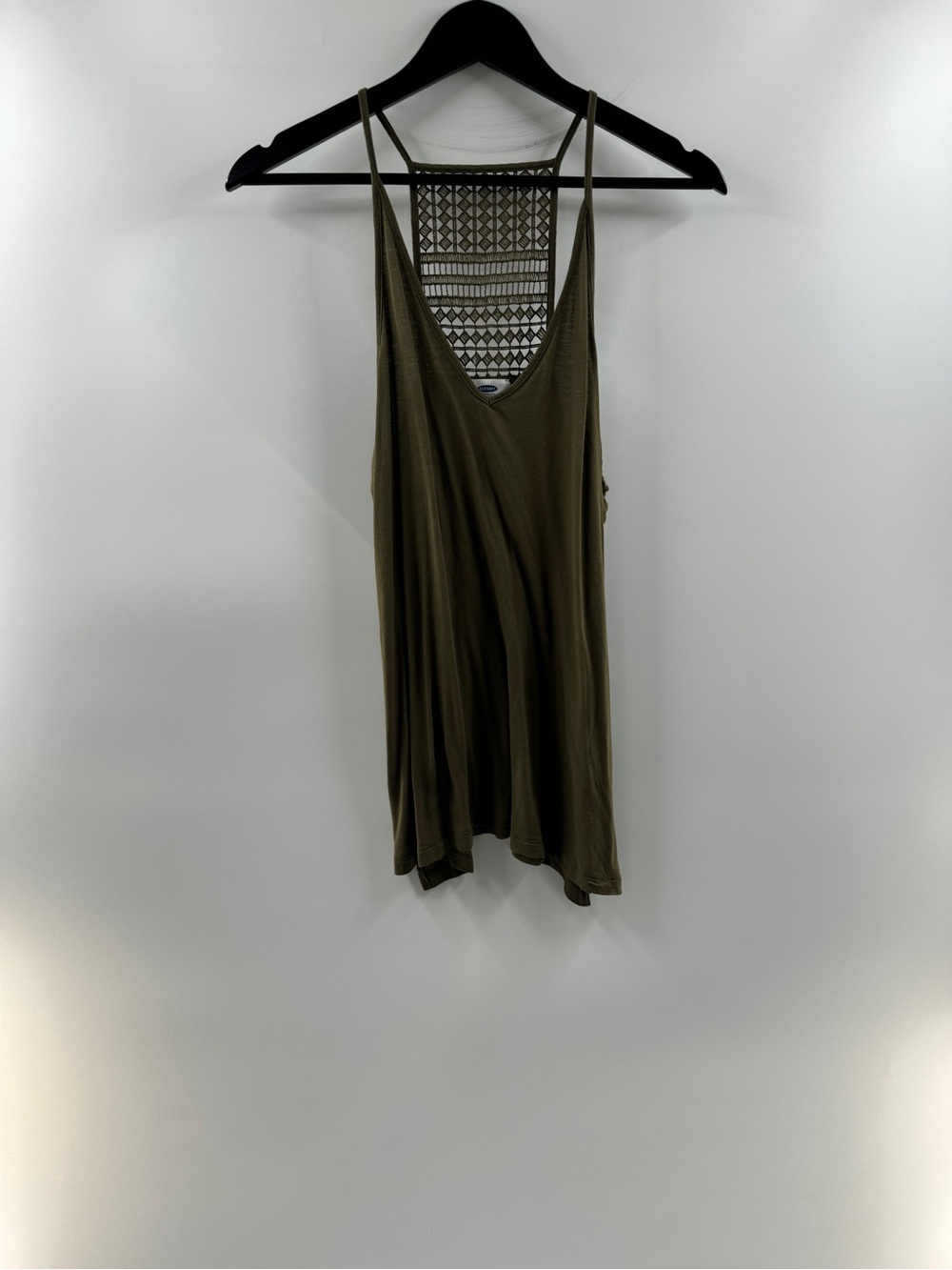 Old Navy Olive Green Crochet Back Swing Tank Top – Women's Small